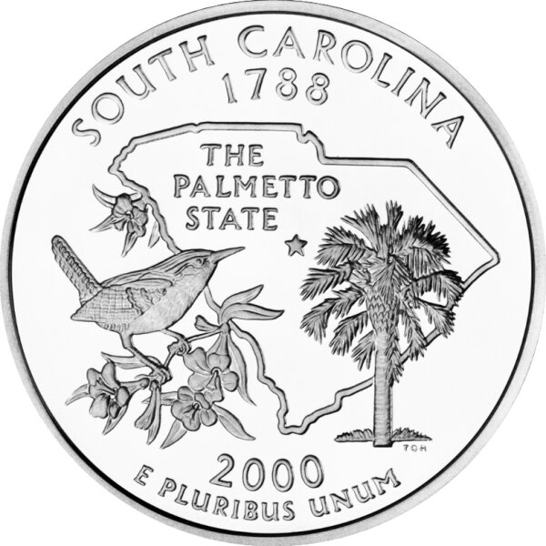 USA 1/4 Dollar 2000 South Carolina - Kupfer-Nickel