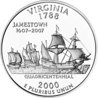 USA 1/4 Dollar 2000 Virginia - Kupfer-Nickel