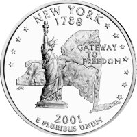 USA 1/4 Dollar 2001 New York - Kupfer-Nickel