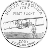 USA 1/4 Dollar 2001 North Carolina - Kupfer-Nickel