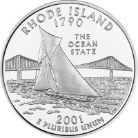 USA 1/4 Dollar 2001 Rhode Island - Kupfer-Nickel