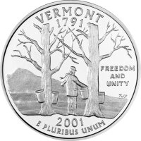 USA 1/4 Dollar 2001 Vermont - Kupfer-Nickel