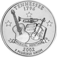 USA 1/4 Dollar 2002 Tennessee - Kupfer-Nickel