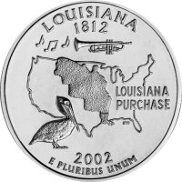 USA 1/4 Dollar 2002 Louisiana - Kupfer-Nickel