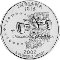 USA 1/4 Dollar 2002 Indiana - Kupfer-Nickel