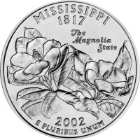 USA 1/4 Dollar 2002 Mississippi - Kupfer-Nickel
