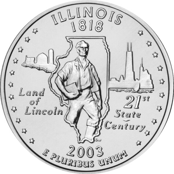 USA 1/4 Dollar 2003 Illinois - Kupfer-Nickel