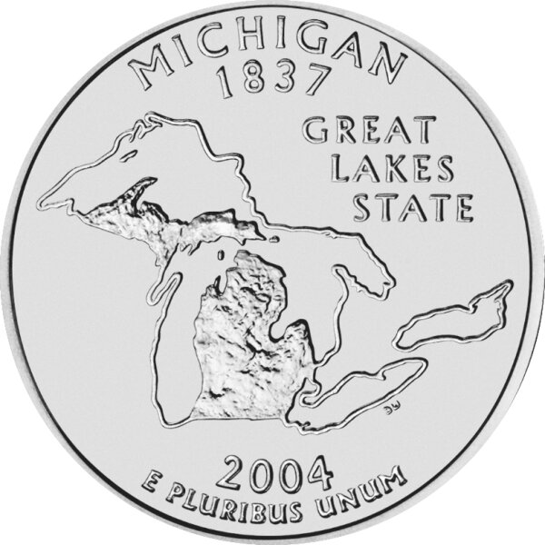 USA 1/4 Dollar 2004 Michigan - Kupfer-Nickel