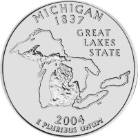 USA 1/4 Dollar 2004 Michigan - Kupfer-Nickel
