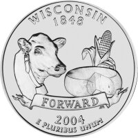 USA 1/4 Dollar 2004 Wisconsin - Kupfer-Nickel