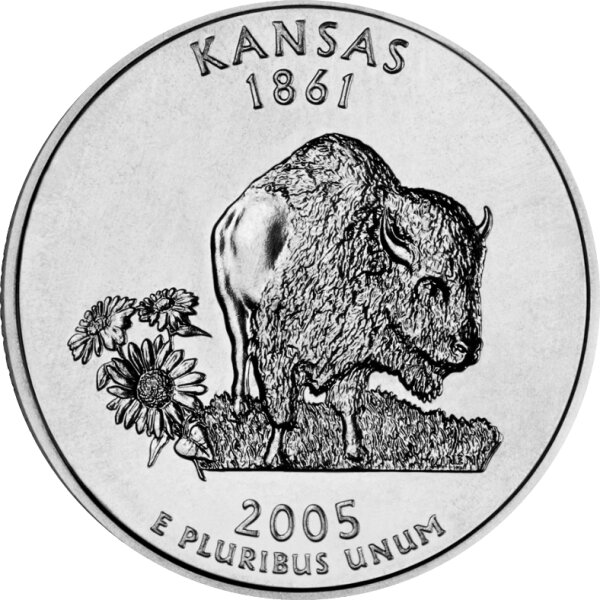 USA 1/4 Dollar 2005 Kansas - Kupfer-Nickel