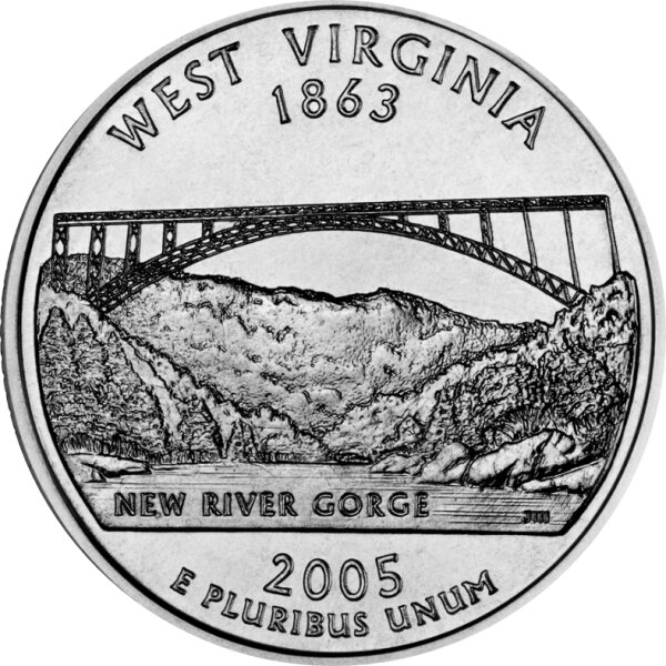 USA 1/4 Dollar 2005 West Virginia - Kupfer-Nickel