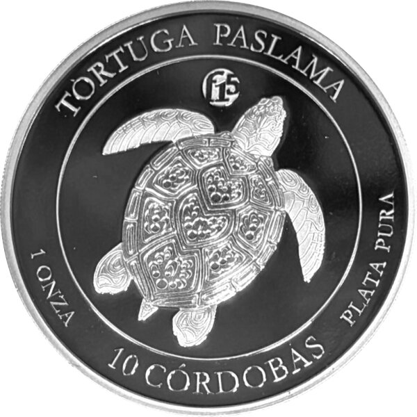 Nicaragua 10 Cordobas 2020 - Meeresschildkröte - 1 oz Silber PP F15