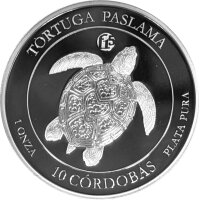 Nicaragua 10 Cordobas 2020 - Meeresschildkröte - 1 oz Silber PP F15