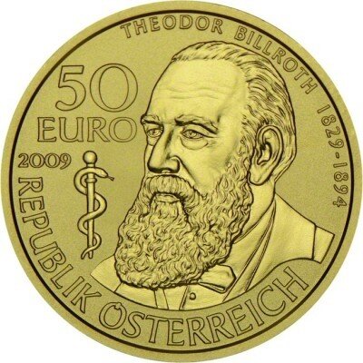 Österreich 50 Euro 2009 Theodor Billroth Gold