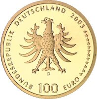 Deutschland 100 € 2003 - F - Quedlinburg 1/2 oz Gold incl. Etui & CoA