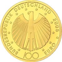Deutschland 100 € 2005 - F - Fußball WM 1/2 oz Gold incl. Etui & CoA