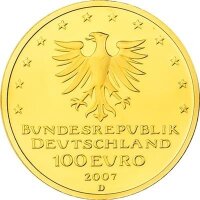 Deutschland 100 € 2007 - G - Lübeck 1/2 oz Gold incl. Etui & CoA