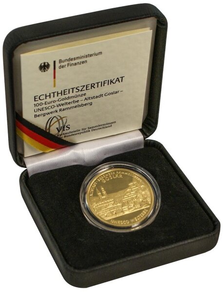 Deutschland 100 € 2008 - F - Goslar 1/2 oz Gold incl. Etui & CoA