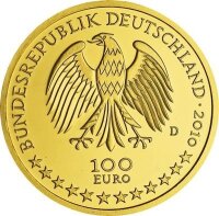 Deutschland 100 € 2010 - G - Würzburg 1/2 oz Gold incl. Etui & CoA