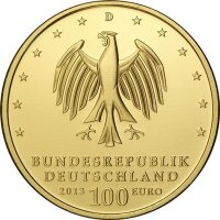 Deutschland 100 € 2013 - F - Dessau-Wörlitz 1/2 oz Gold incl. Etui & CoA