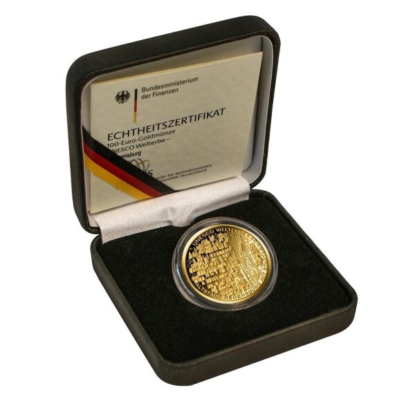 Deutschland 100 € 2016 - D - Regensburg 1/2 oz Gold incl. Etui & CoA