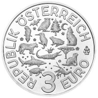 Österreich Tier-Taler 3 Euro 2019 Fischotter