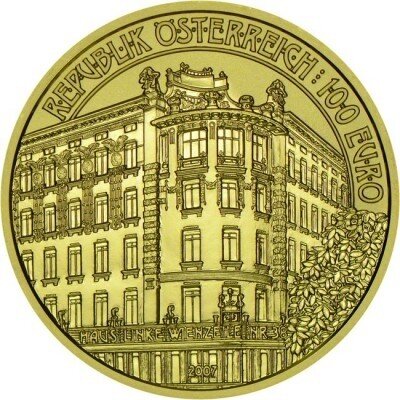 Österreich 100 Euro 2007 Linke Wienzeile Nr. 38 Gold