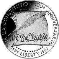 USA 1 Dollar 1987 -S- 200 Jahre Verfassung - Silber PP