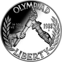 USA 1 Dollar 1988 -S- Entzünden des Olympischen...