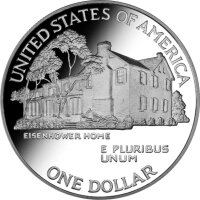 USA 1 Dollar 1990 -P- 100. Geburtstag Eisenhower - Silber PP