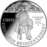 USA 1 Dollar 1992 -P- Entdeckung Amerikas - Silber PP