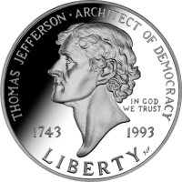USA 1 Dollar 1993 -S- Thomas Jefferson - Silber PP