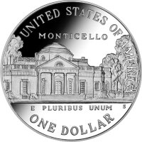 USA 1 Dollar 1993 -S- 250. Geburtstag von Thomas Jefferson - Silber PP