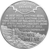 USA 1 Dollar 1995 -S- Bürgerkriegsgedenkstätte Gettysburg - Silber PP