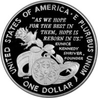 USA 1 Dollar 1995 -P- Special Olympics - Silber PP
