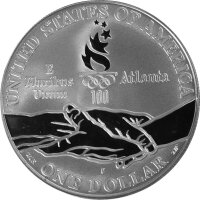 USA 1 Dollar 1995 -P- Olympische Sommerspiele Drei Radrennfahrer - Silber PP