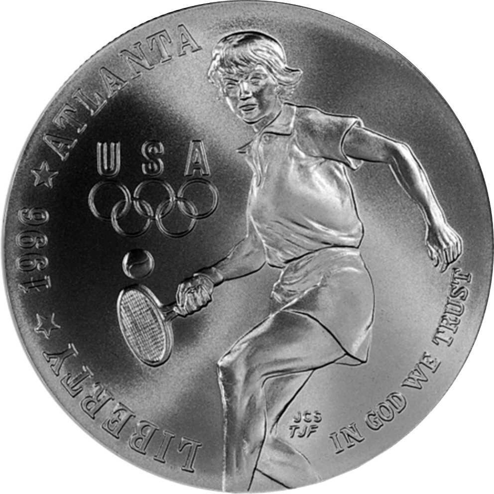 USA 1 Dollar 1996 P Olympische Sommerspiele Tennisspielerin Silbe