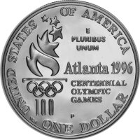 USA 1 Dollar 1996 -P- Olympische Sommerspiele Vierer-Ruderer - Silber PP