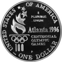 USA 1 Dollar 1996 -P- Olympische Sommerspiele Hochspringer - Silber PP