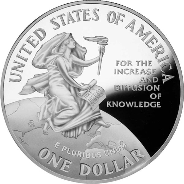 USA 1 Dollar 1996 -P- 150 Jahre Smithsonian Institution - Silber PP