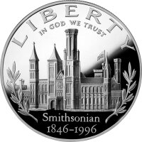 USA 1 Dollar 1996 -P- 150 Jahre Smithsonian Institution - Silber PP
