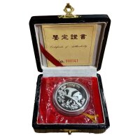 China Panda 1995 1 Unze Silber - Polierte Platte Coin Show Munich