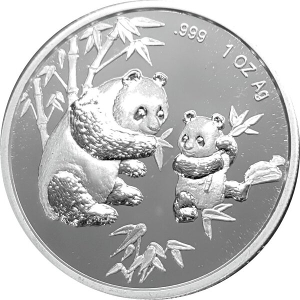 China Panda 1997 1 Unze Silber - Polierte Platte Coin Show Munich