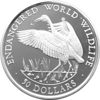 Cook Islands 50 Dollars 1990 - Bedrohte Tierwelt...