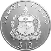 Samoa 10 Tala 1992 - Borstenbrachvögel - Silber PP
