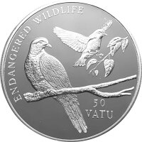 Vanuatu 50 Vatu 1992 - Santa-Cruz-Erdtaube - Silber PP
