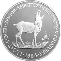 Andorra 20 Diners 1984 - Pyrenäengämse - Silber PP