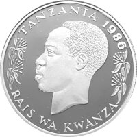 Tansania 100 Shilingi 1986 Afrikanische Elefanten - Silber PP
