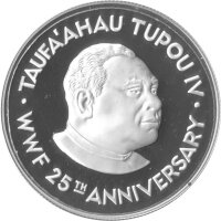 Tonga 2 Paanga 1986 - 25 Jahre WWF "Buckelwale" - Silber PP